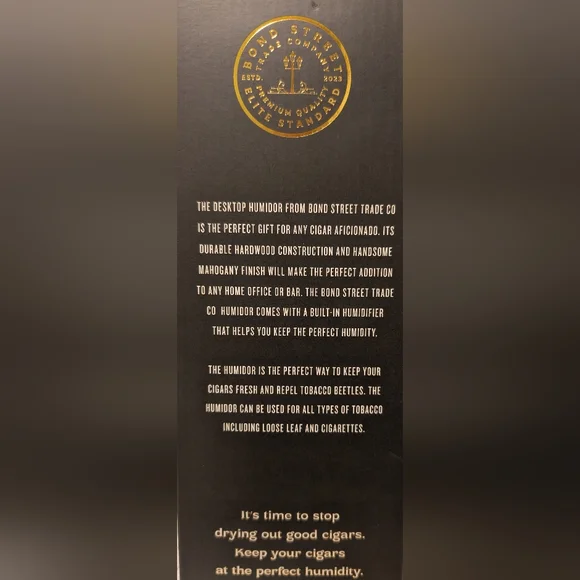 Bond Street Desktop With Built-in Humidor Cigar Case Brand New In Box - Picture 7 of 16